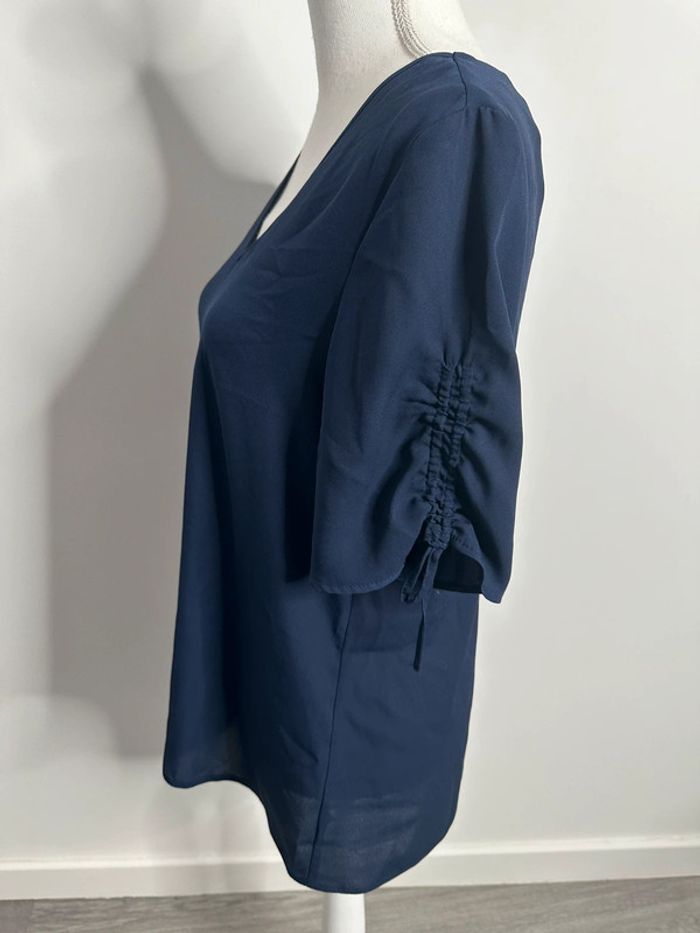 Blouse bleue marine et argentée Yessica T38 M - photo numéro 4