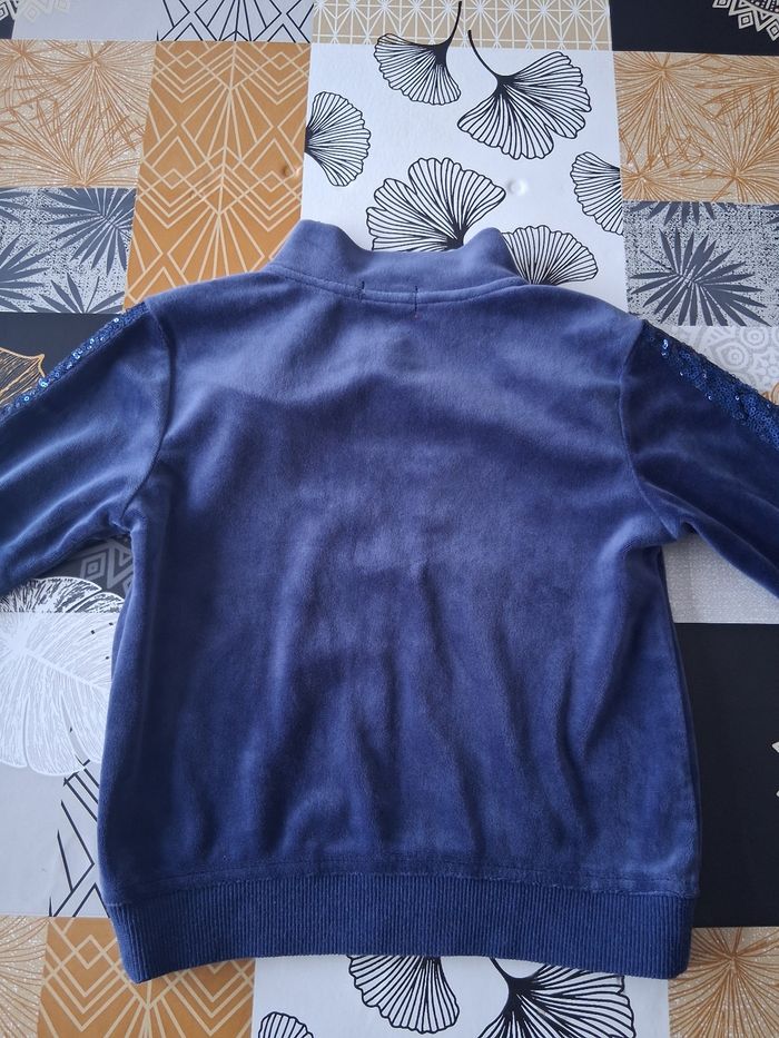 Ensemble de jogging fille bleu marine en velours 6 ans - photo numéro 7