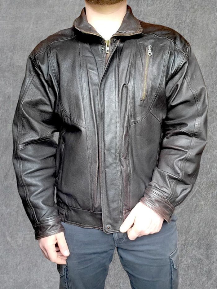 Cuir vintage marron foncé taille 48 - XL