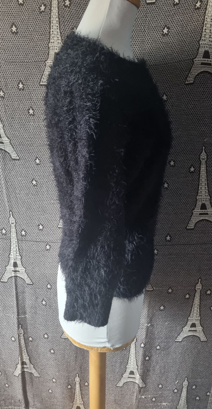 Pull noir à fausse fourrure taille XS-S - photo numéro 2