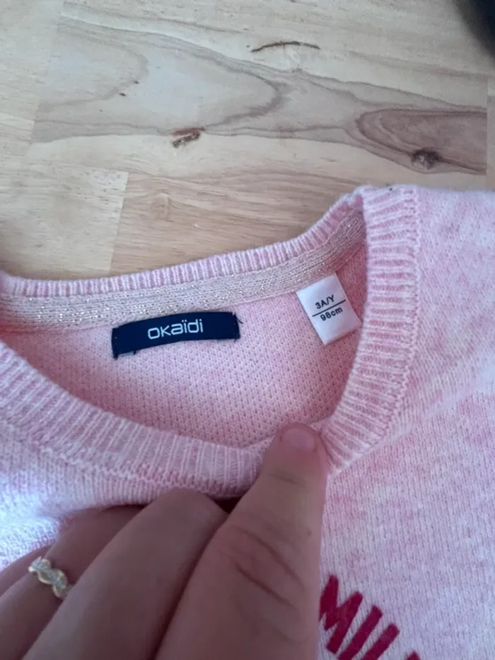 Joli pull chaud rose - Okaïdi - 3 ans - photo numéro 5