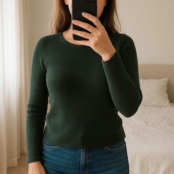 Pull laine vert femme taille 0 monoprix xs