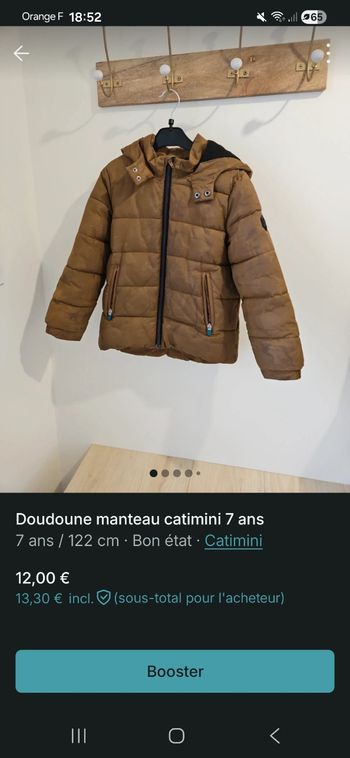 Manteau catimini 7 ans marron 