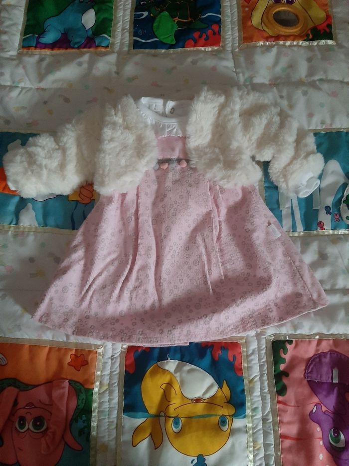 Ensemble 3 pièces robe haut et gilet neuf - photo numéro 1