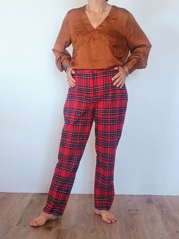 Pantalon a carreaux coupe doirte