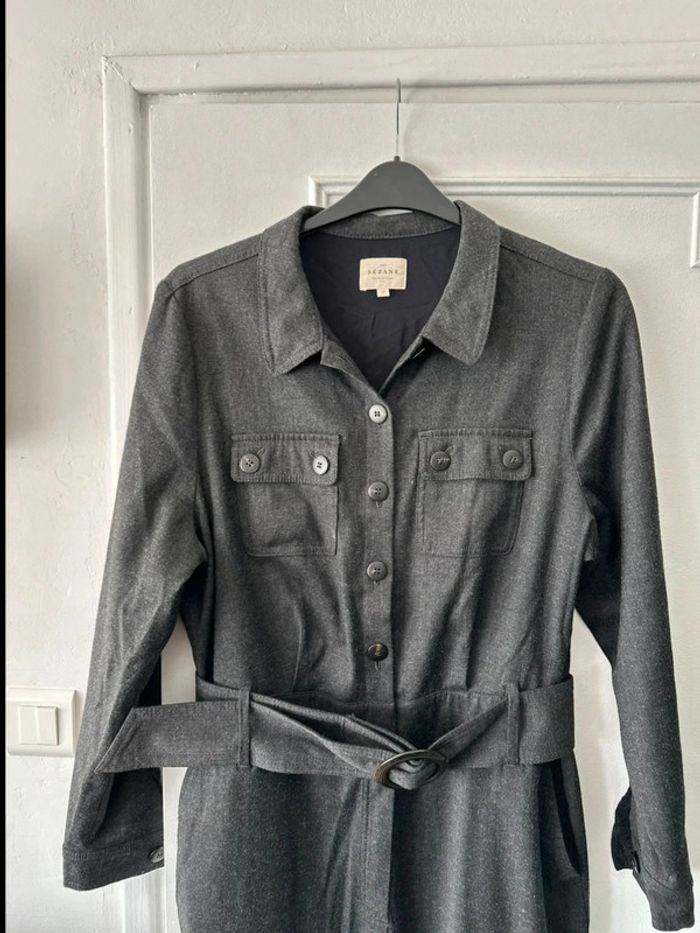 Combinaison pantalon en laine avec ceinture grise taille 46 Sézane - photo numéro 2