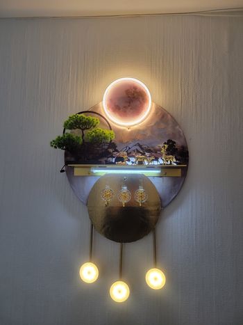 Lampe murale LED design paysage montagne – décoration murale zen moderne
