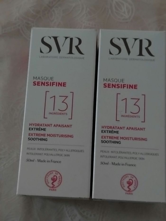 Lot de 2 masques svr  sensitive hydratant apaisant extrême 2×50 ml