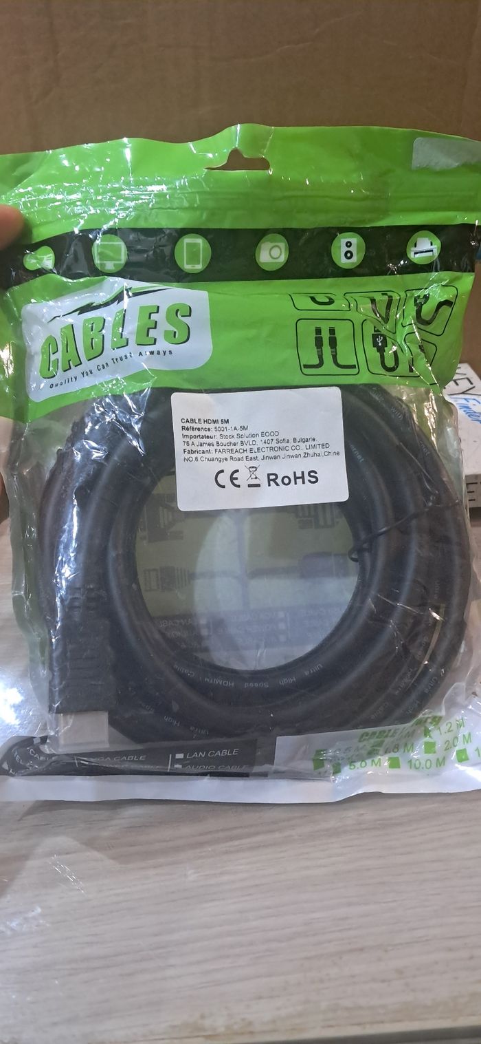 Deux Câbles HDMI 5 mètres nouveau - photo numéro 2