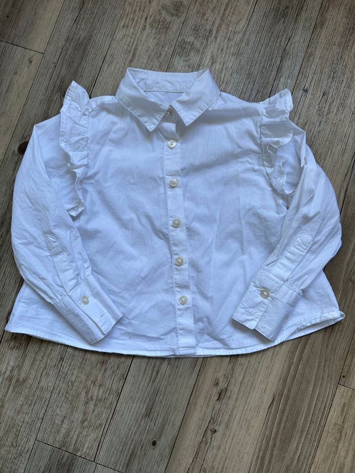 Chemise blanche à volant manche longue mango 5 ans - photo numéro 2