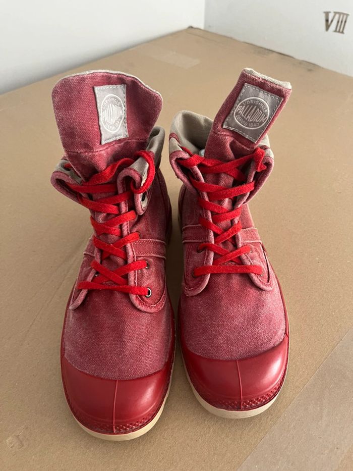 Baskets Montantes Rouge Palladium Taille 38 - photo numéro 3