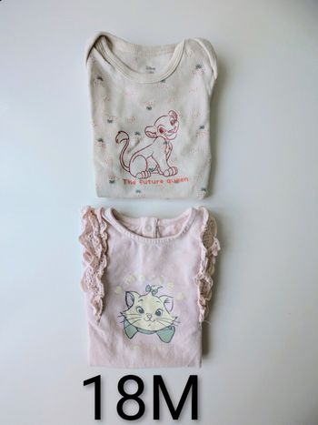 Lot de 2 Bodys MC- Disney - 18M