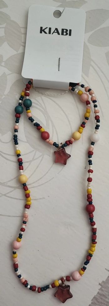 Parure collier et bracelet perles