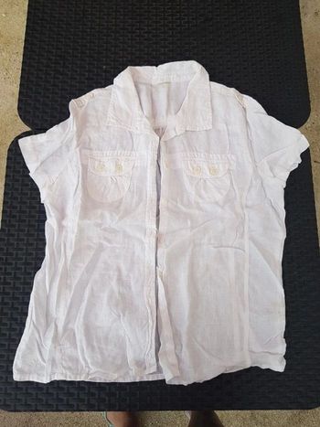 Chemise manches courtes en lin taille 42