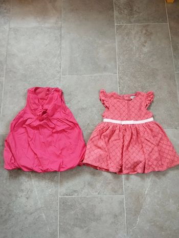 Lot 2 robes 18 mois fille rouge et corail