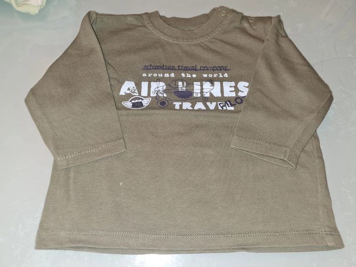 Lot de 2 tee-shirts et 1 pantalon velours vertbaudet 6 mois - photo numéro 2