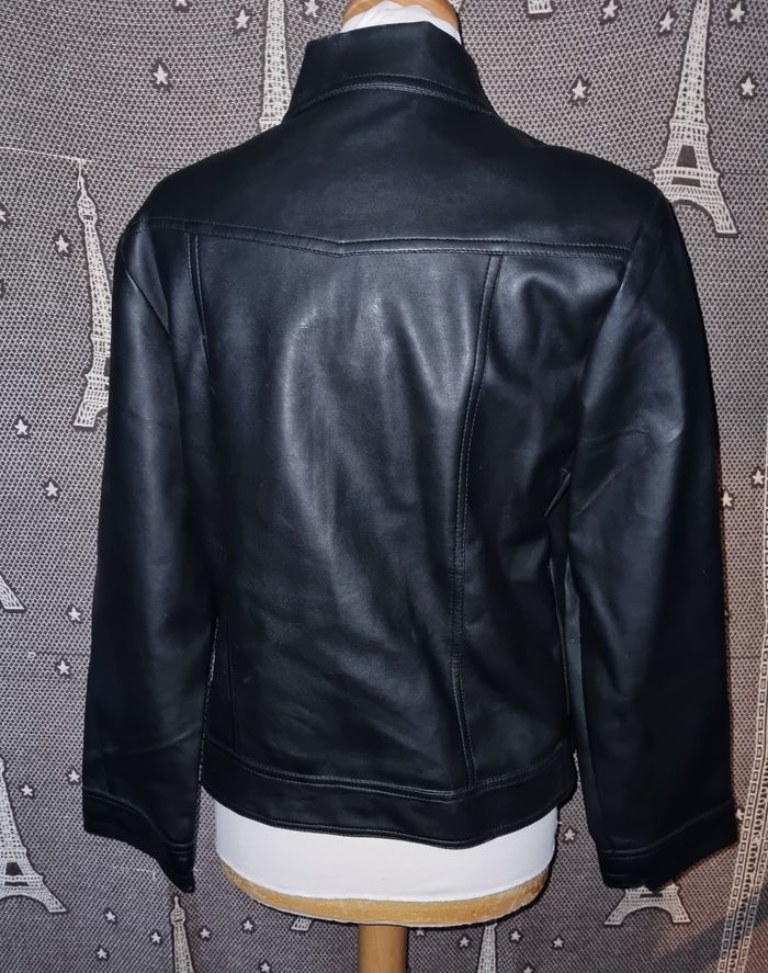 Veste noir imitation cuir taille XL - photo numéro 5