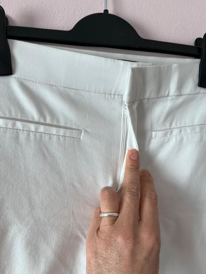 Pantalon Blanc 3/4 Zara Taille S - photo numéro 3
