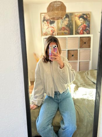 Veste bomber femme court gris Zara