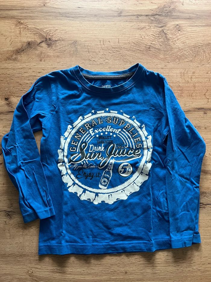 T-shirt manches longues bleu garçon NYC 5 ans