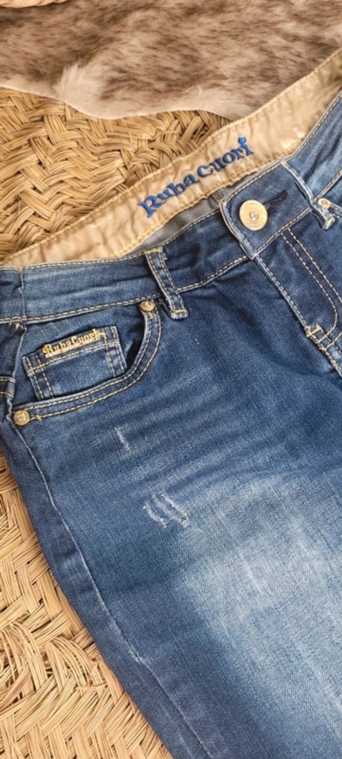 Jolie jupe en Jeans Ruba Cuori Parfait état Taille M - photo numéro 3