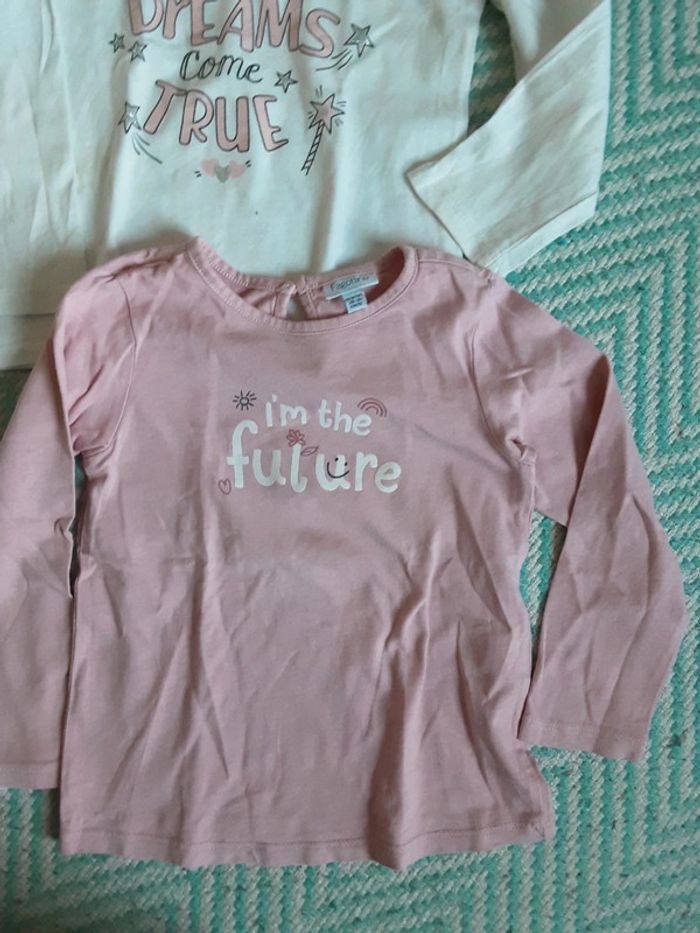 Lot de 4 t-shirts coccinelle éléphant étoiles cœurs T. 92cm (24-30 mois) - photo numéro 3