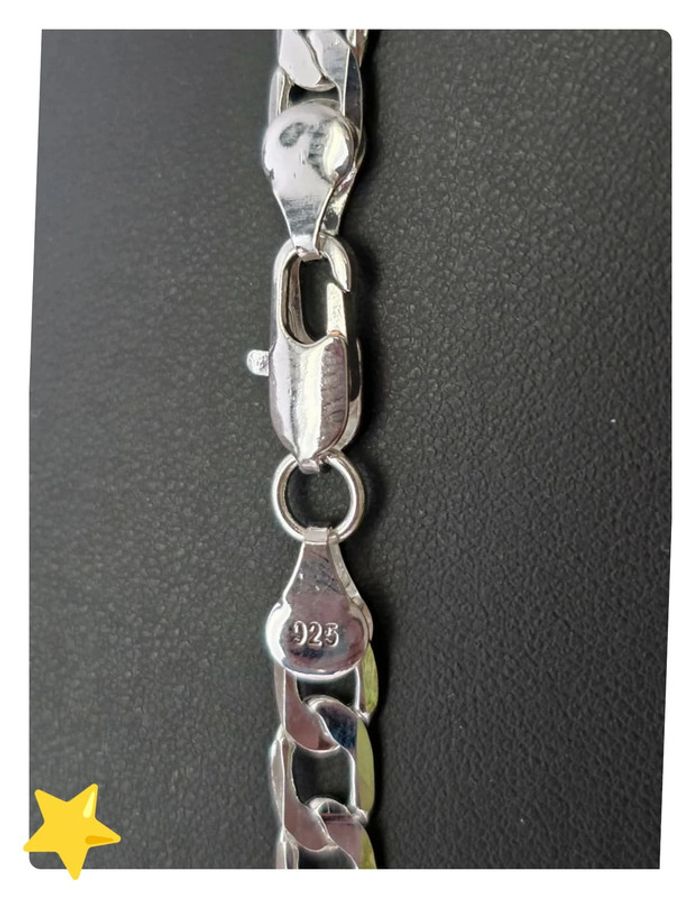 Collier maille Gourmette 6mm 55cm plaquage argent - photo numéro 3