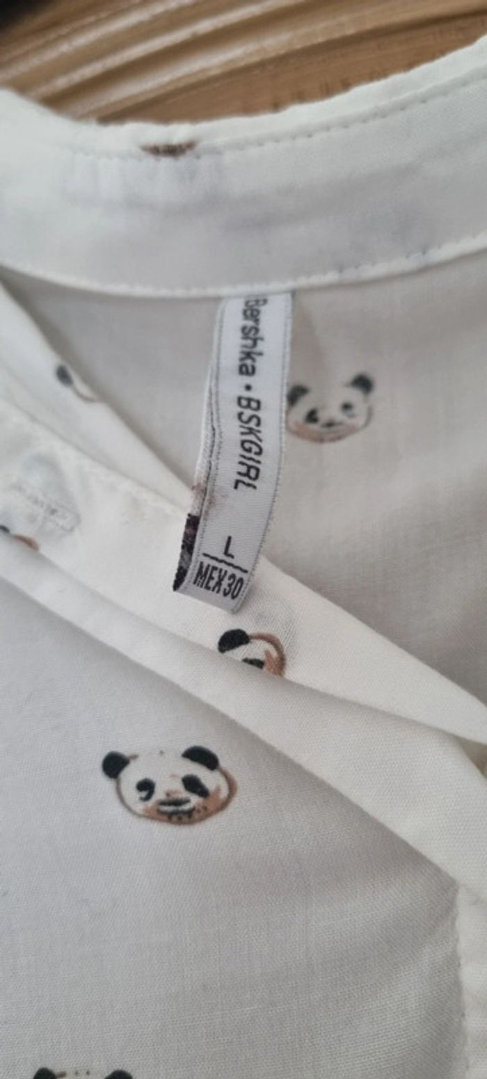 Chemise blanche avec petits pandas - Bershka - photo numéro 5