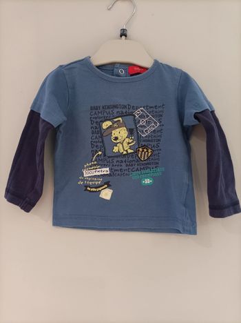 t-shirt manches longues tissaia bleu 12mois