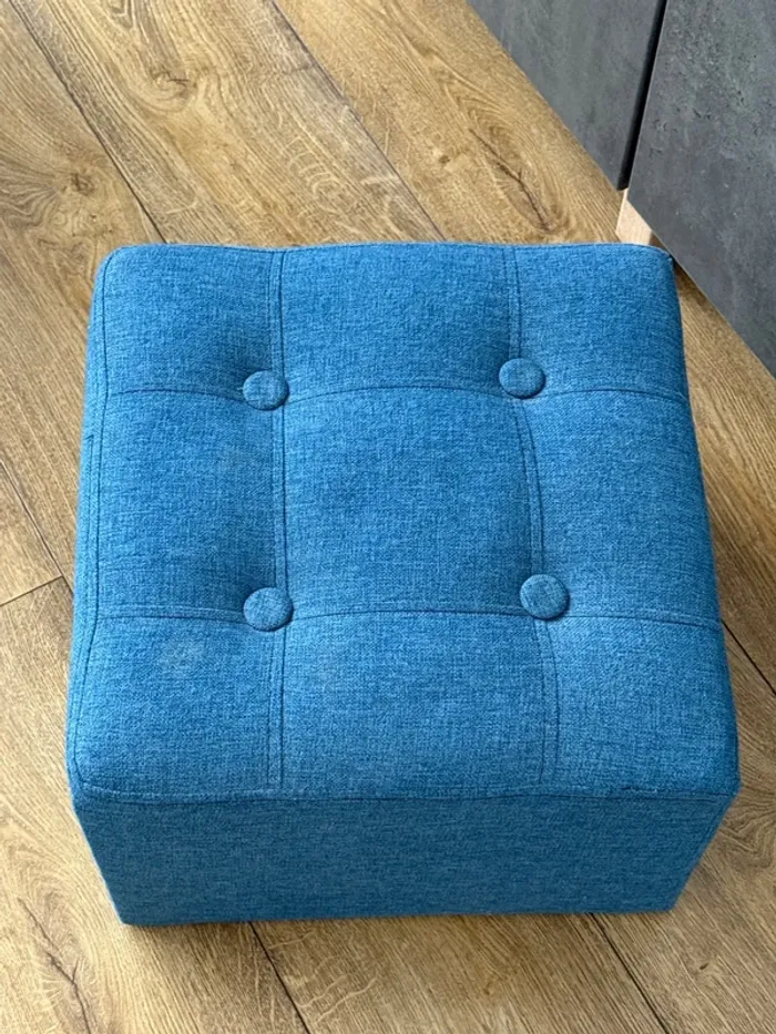 Tabouret en tissu capitonné Atmosphera 40cm - photo numéro 2