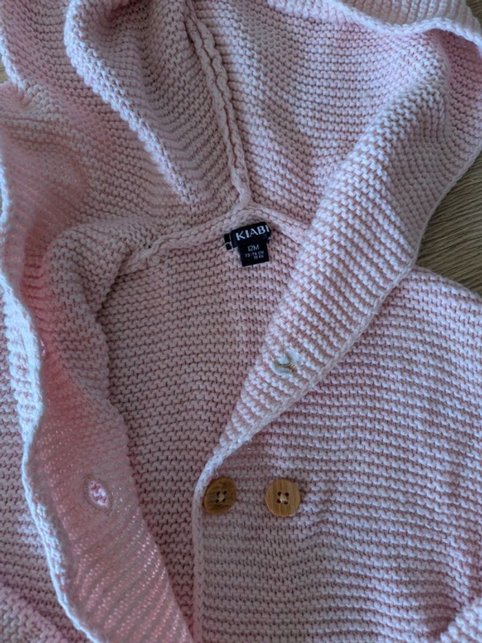 Gilet rose à capuche 12 mois - photo numéro 2