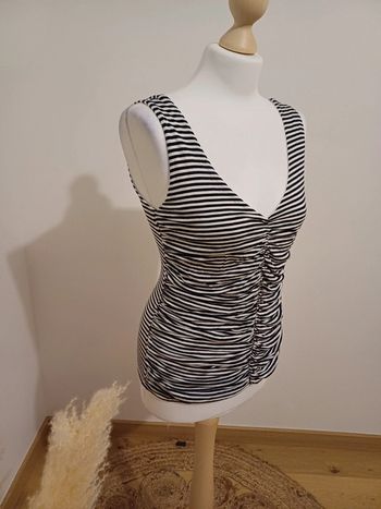 Débardeur rayé froncé H&M taille S 36