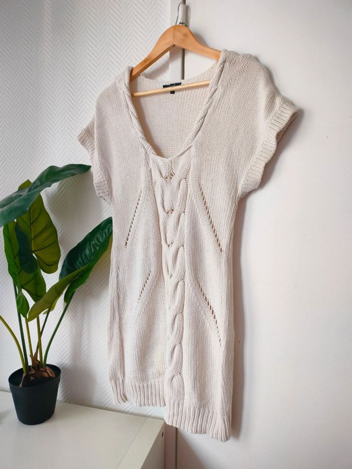 Robe pull blanc crème JCL