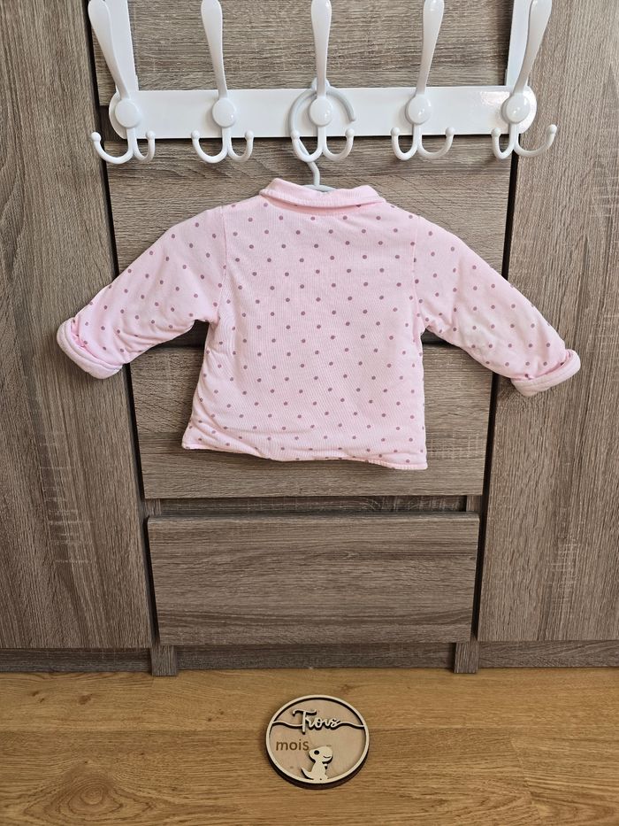 Vêtement Bébé Fille - Gilet rose - 3 mois - photo numéro 6