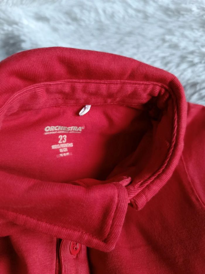 Polo manches longues rouge T. 23 mois Orchestra - photo numéro 6