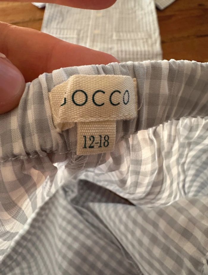 NEUF Gocco pyjama été léger 2 pièces carreaux Vichy 1 an 12-18 mois short chemise - photo numéro 6