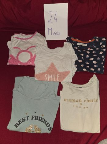 Lot t shirt ml fille