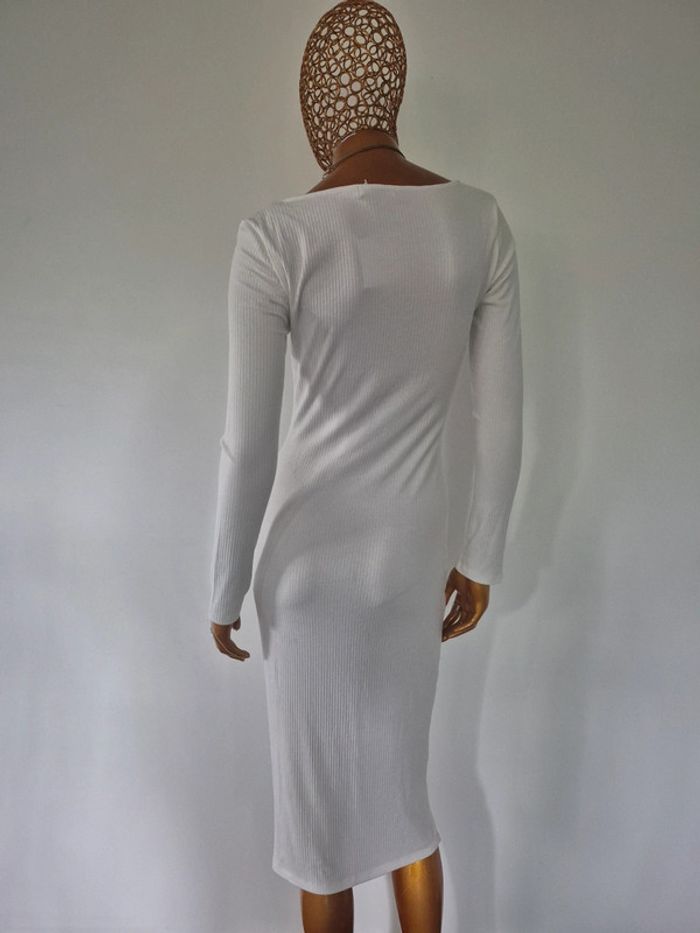 Robe Longue Manches Longues Blanche Femme Taille S/36 - photo numéro 2