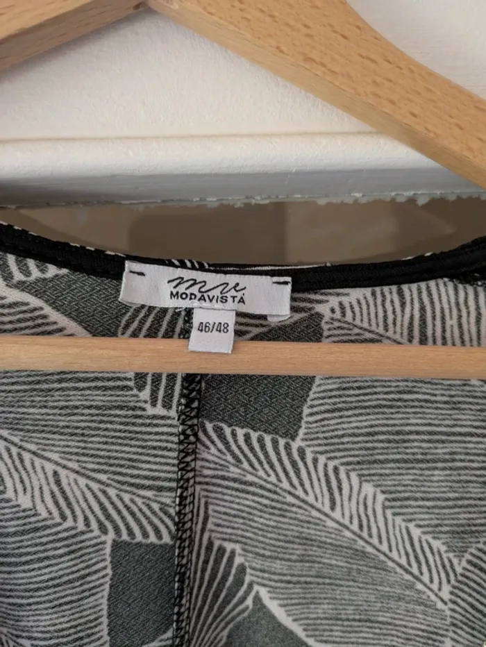 Magnifique haut blouse femme noir et blanc Modavista taille 46/48 - photo numéro 3