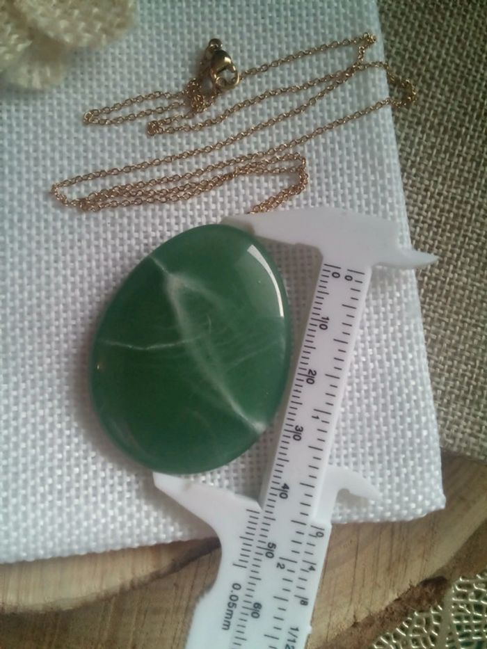 Collier pierre naturelle d'aventurine - photo numéro 2