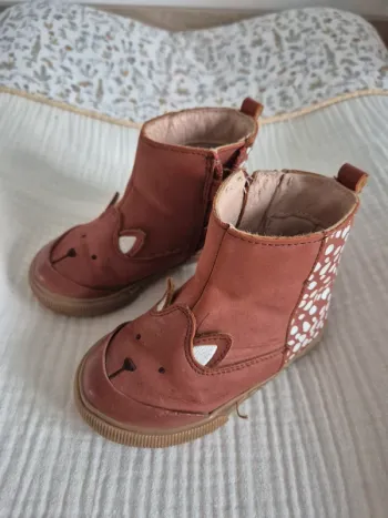 Bottines camel renard p22 vertbaudet