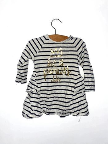 Robe rayée crème noir