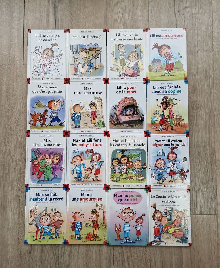 Lot de 16 livres bd max et lili