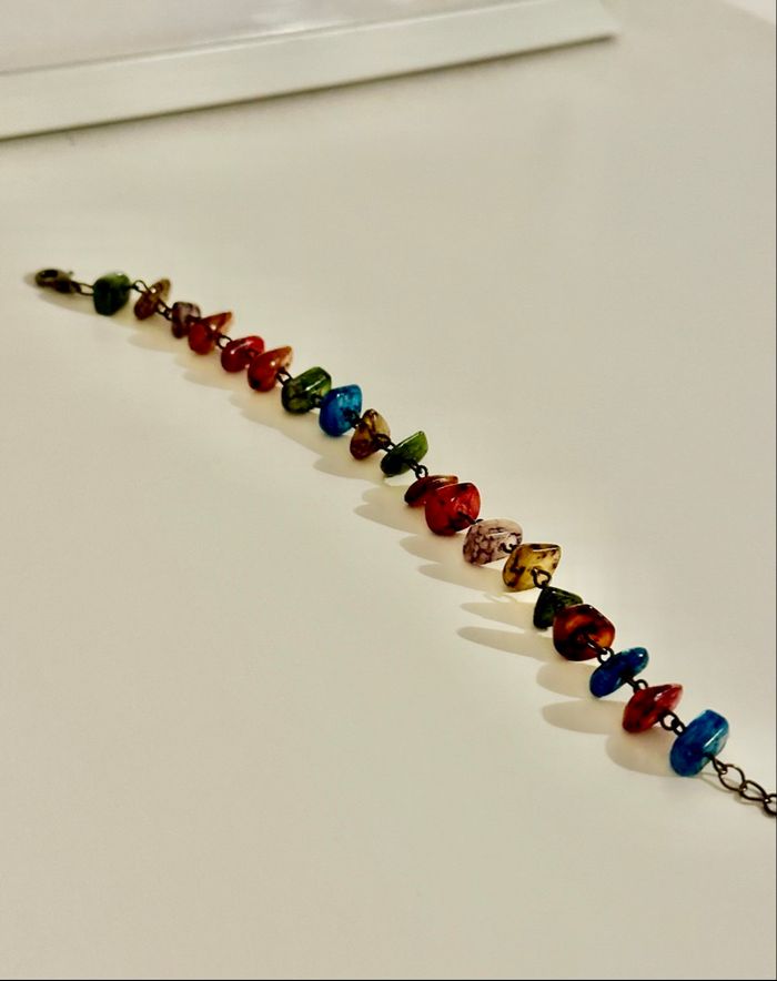 💜 Bracelet en pierre multicolore style vintage 💜 - photo numéro 4