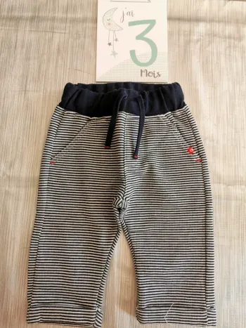 Pantalon rayé marin garçon 3mois