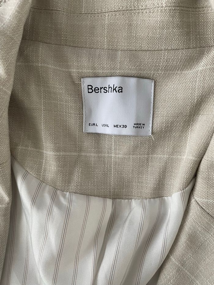 Blazer court à carreaux beige - photo numéro 3