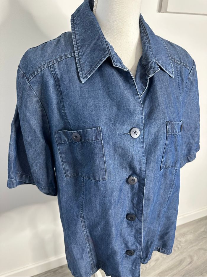 Chemise en jean denim bleu marine Damart T46 3XL - photo numéro 2