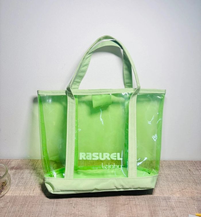 👜 petit sac vert transparent de plage #rasurelbylejaby