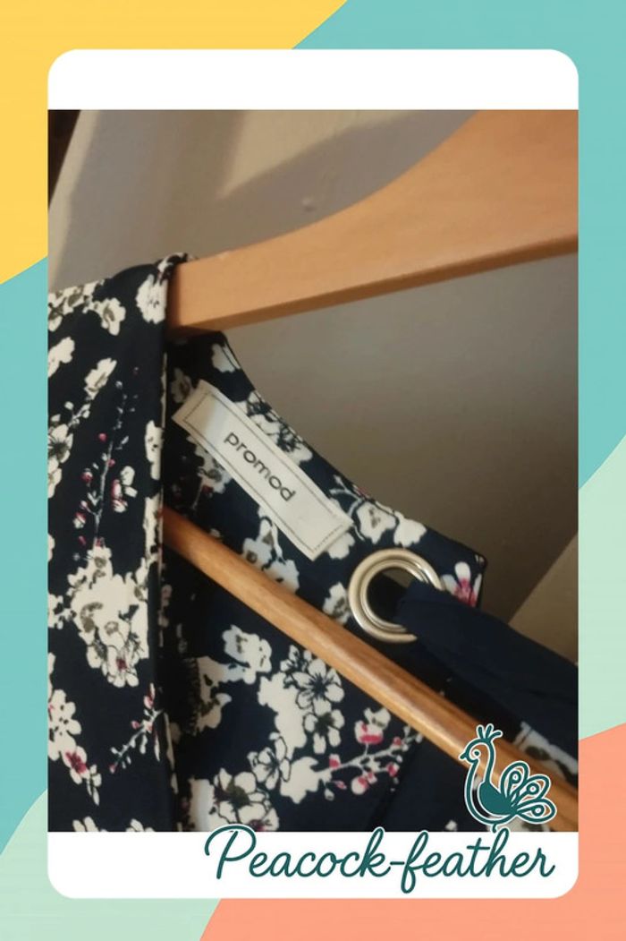 Robe Promod 34 bleue fleurie - photo numéro 7