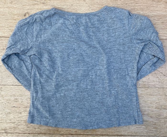 Teeshirt T-shirt manches longues gris fille 18 mois - photo numéro 2